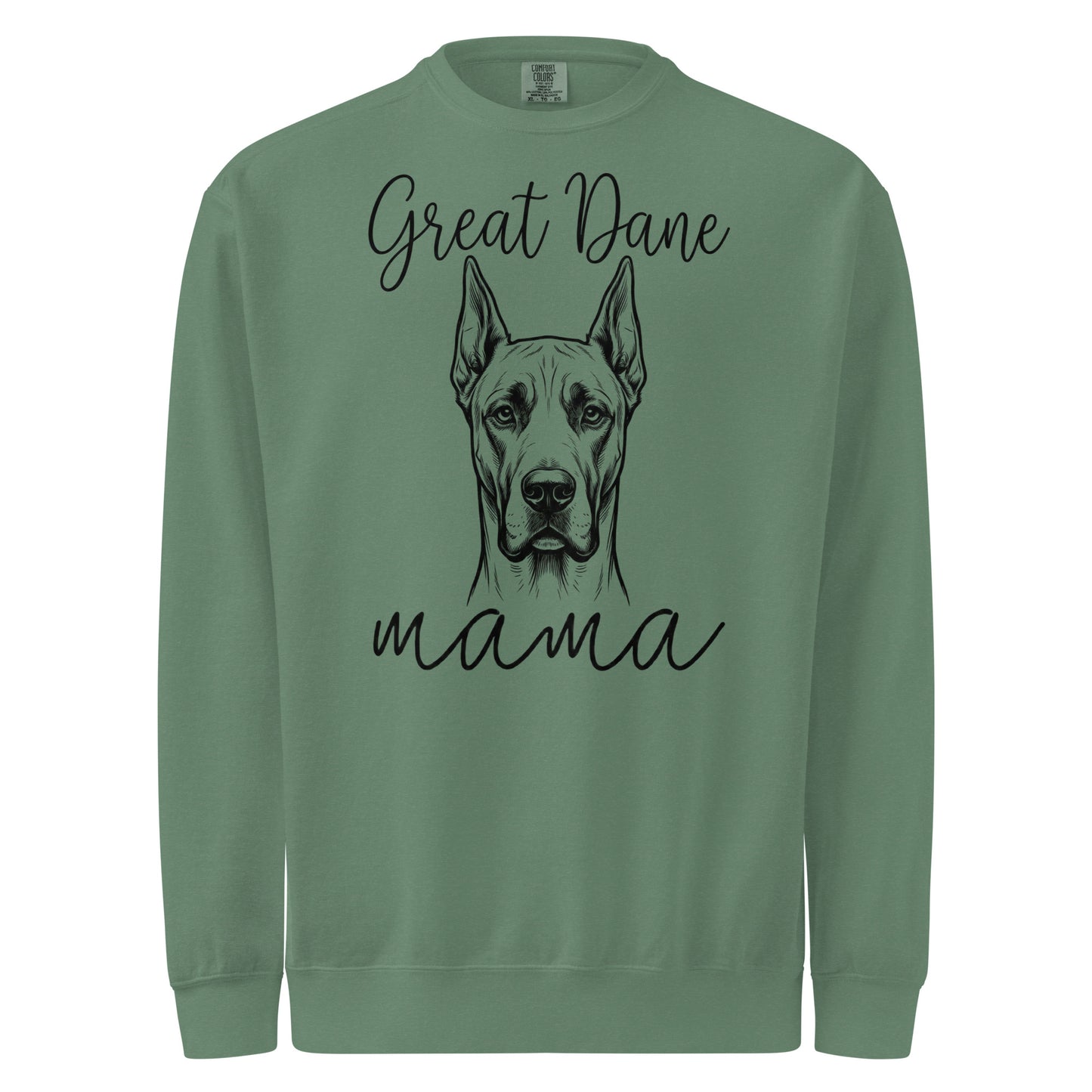 Great Dane Mama Mode Garment-dyed Sweatshirt . Light Green