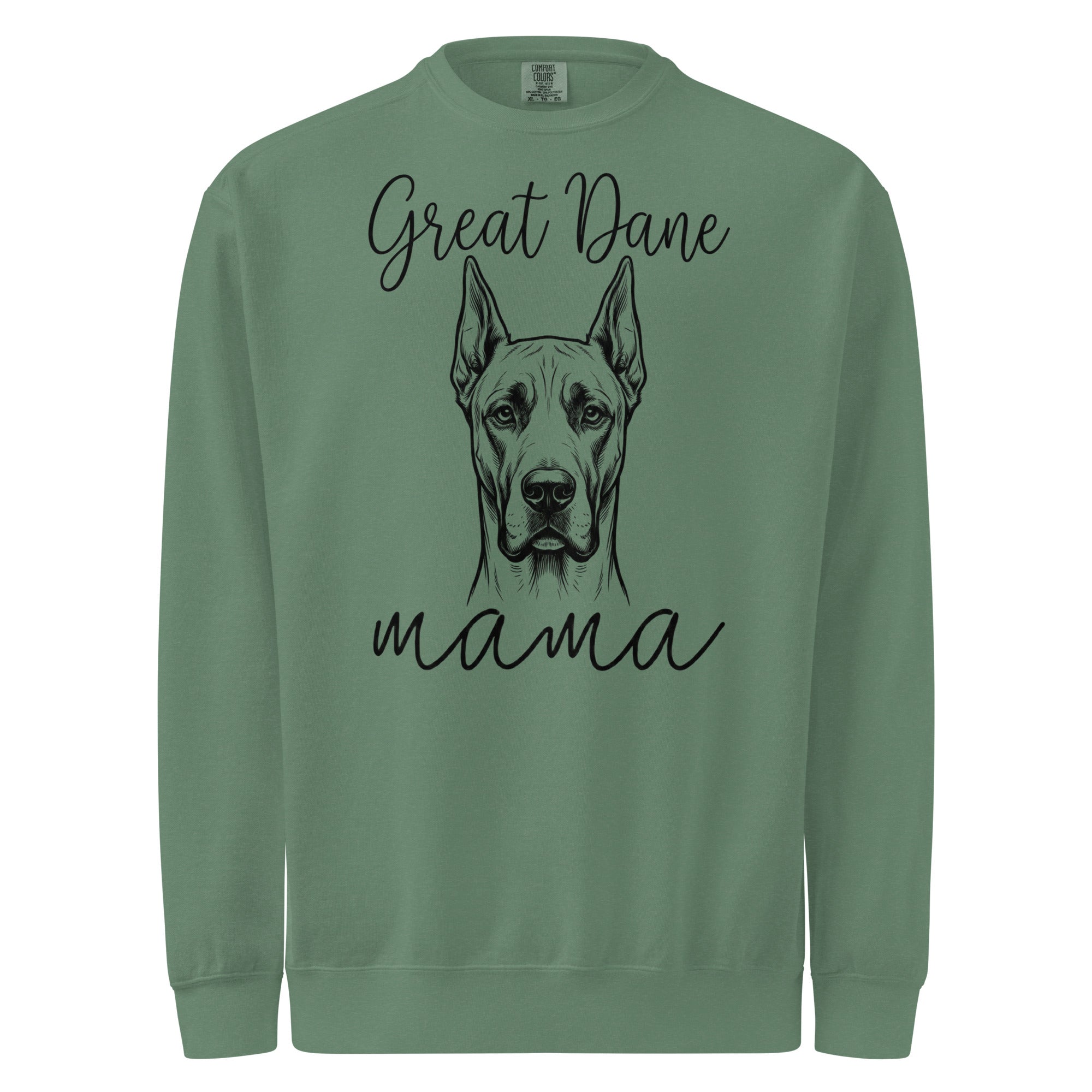 Great Dane Mama Mode Garment-dyed Sweatshirt . Light Green