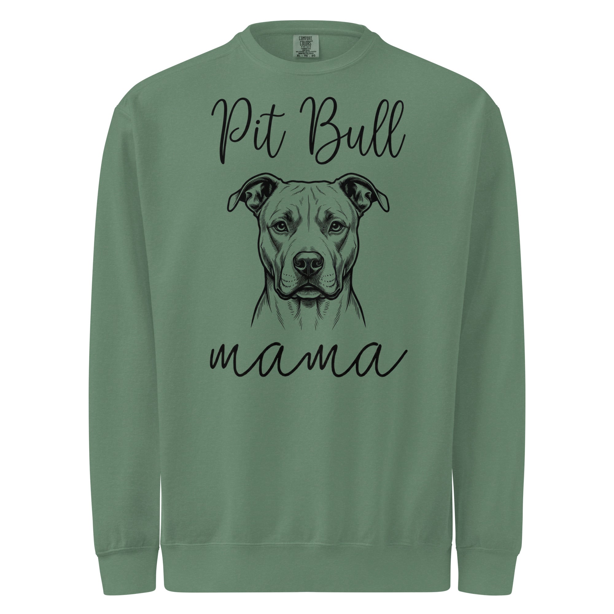 Pit Bull Mama Mode Garment-dyed Sweatshirt . Light Green