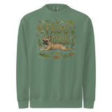 Frog Mode French Bulldog Unisex Garment-dyed Sweatshirt . Light Green