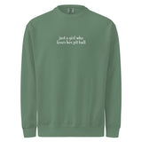 Just A Girl Who Loves Her Pit Bull Garment-dyed Sweatshirt . Light Green