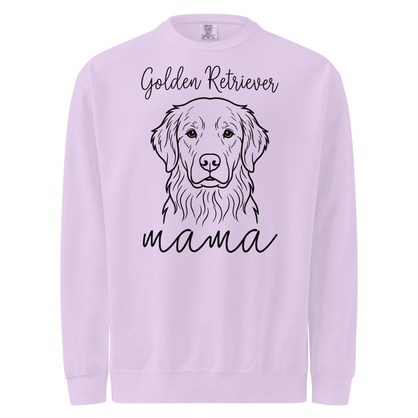 Golden Retriever Mama Mode Garment-dyed Sweatshirt . Orchid