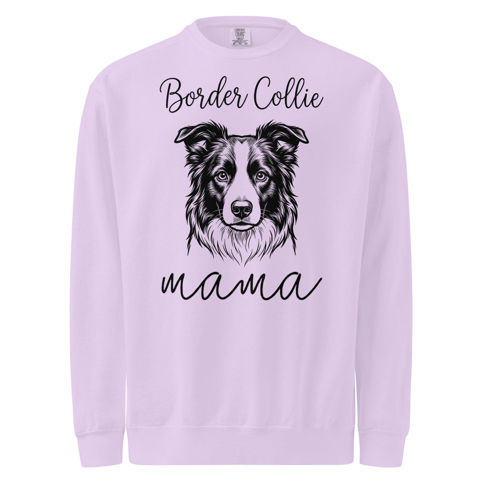 Border Collie Mama Mode Garment-dyed Sweatshirt . Orchid