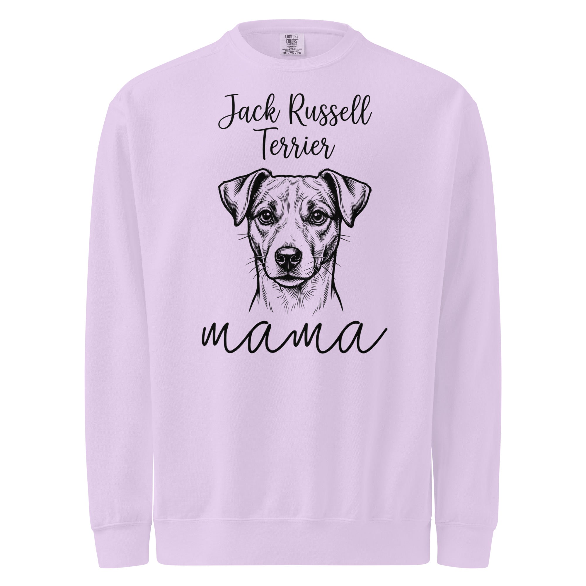Jack Russell Terrier Mama Mode Garment-dyed Sweatshirt . Orchid