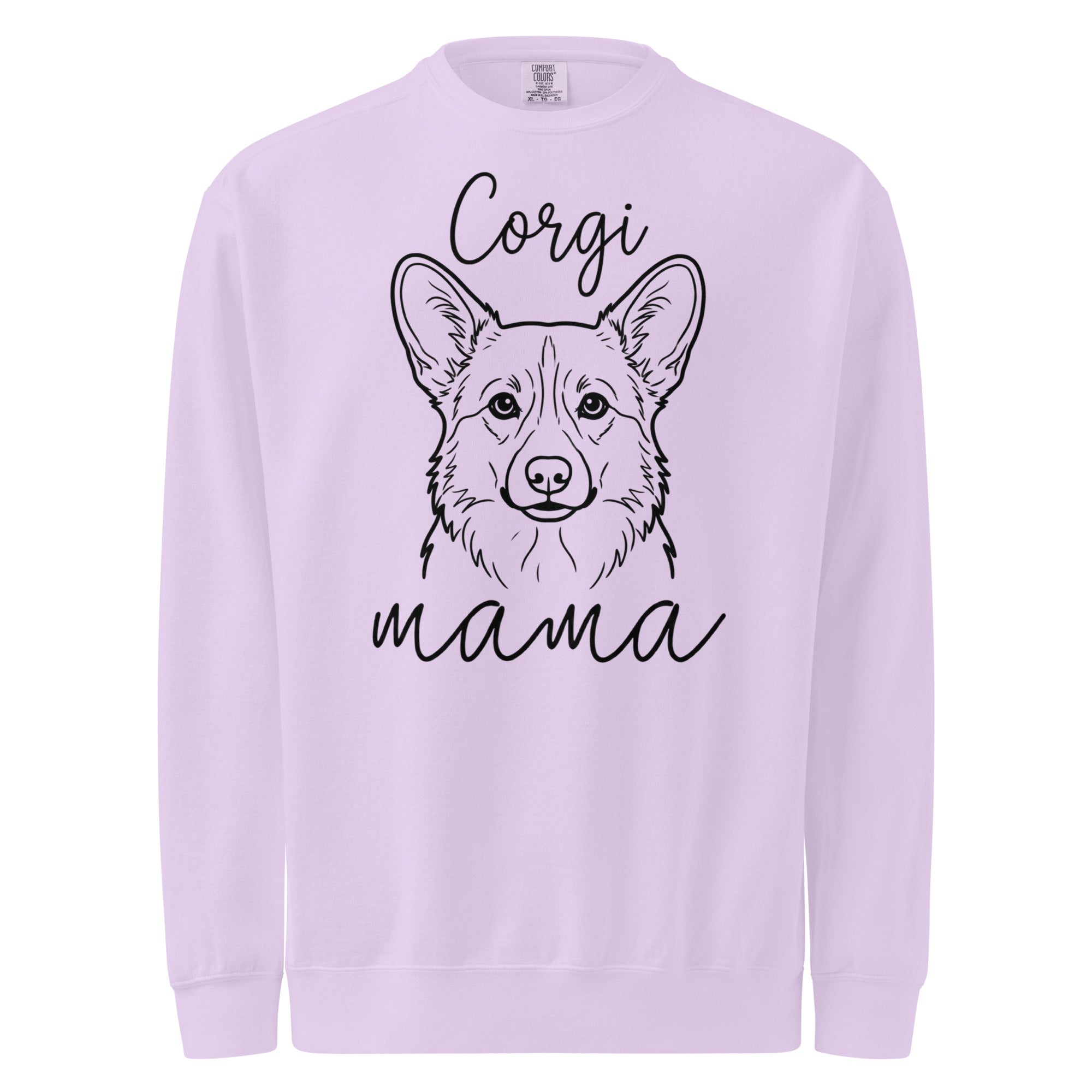 Corgi Mama Mode Garment-dyed Sweatshirt . Orchid