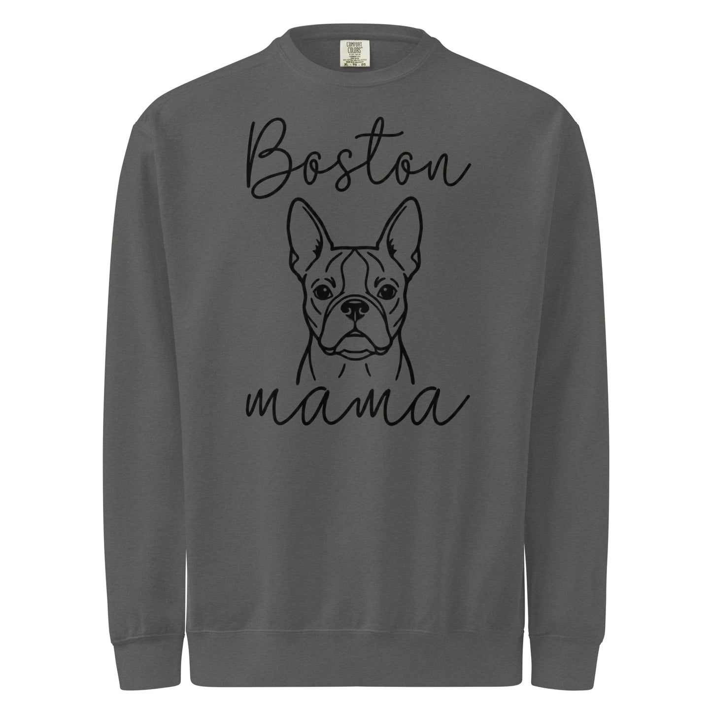 Boston Mama Mode Garment-Dyed Sweatshirt . Pepper
