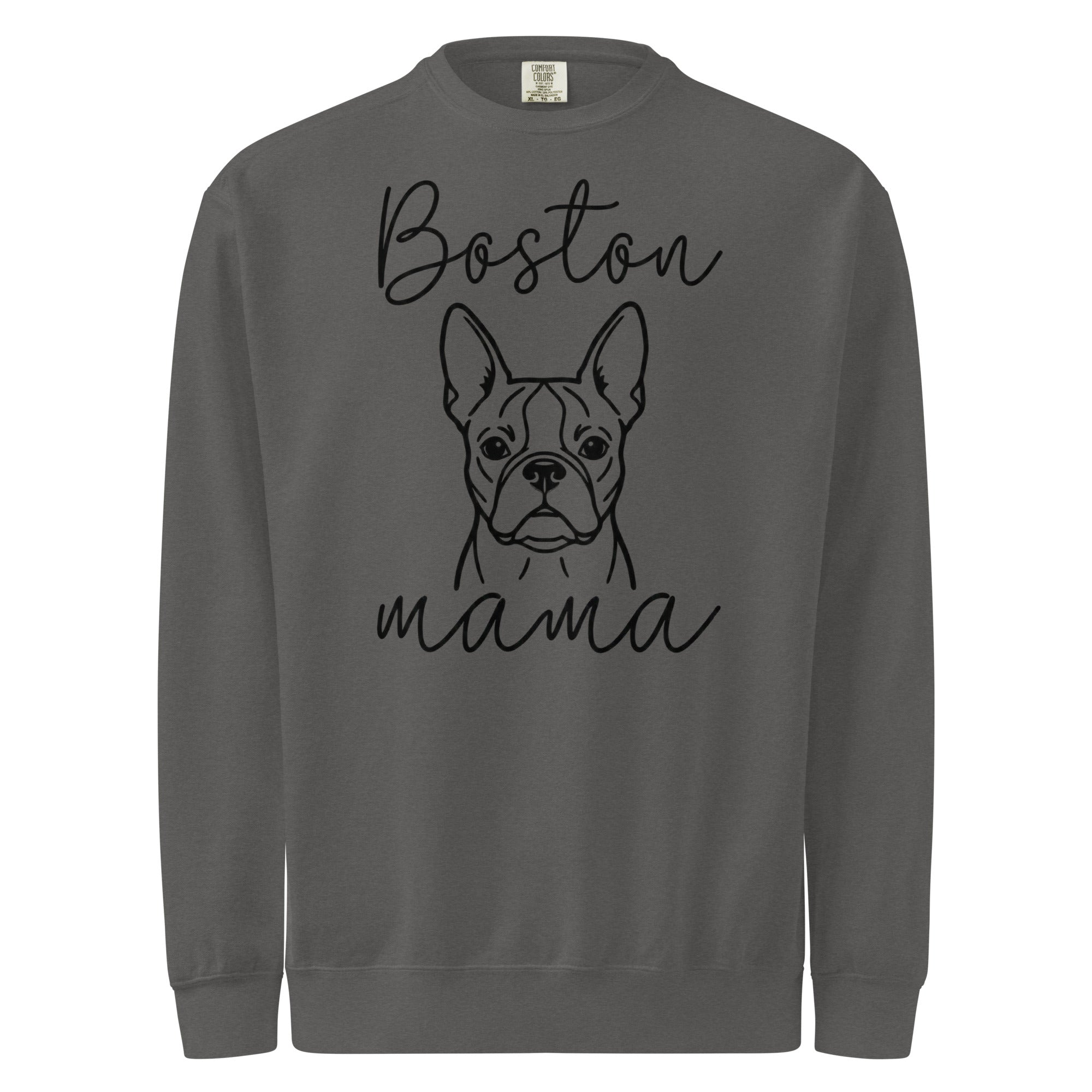 Boston Mama Mode Garment-Dyed Sweatshirt . Pepper