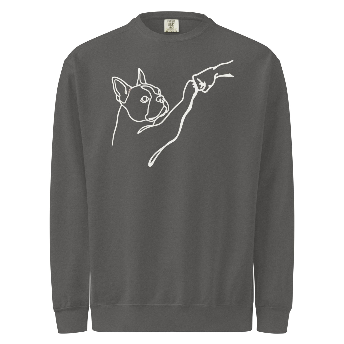 Dog Fist Bump Unisex Garment-Dyed Sweatshirt . Pepper