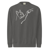 Dog Fist Bump Unisex Garment-Dyed Sweatshirt . Pepper
