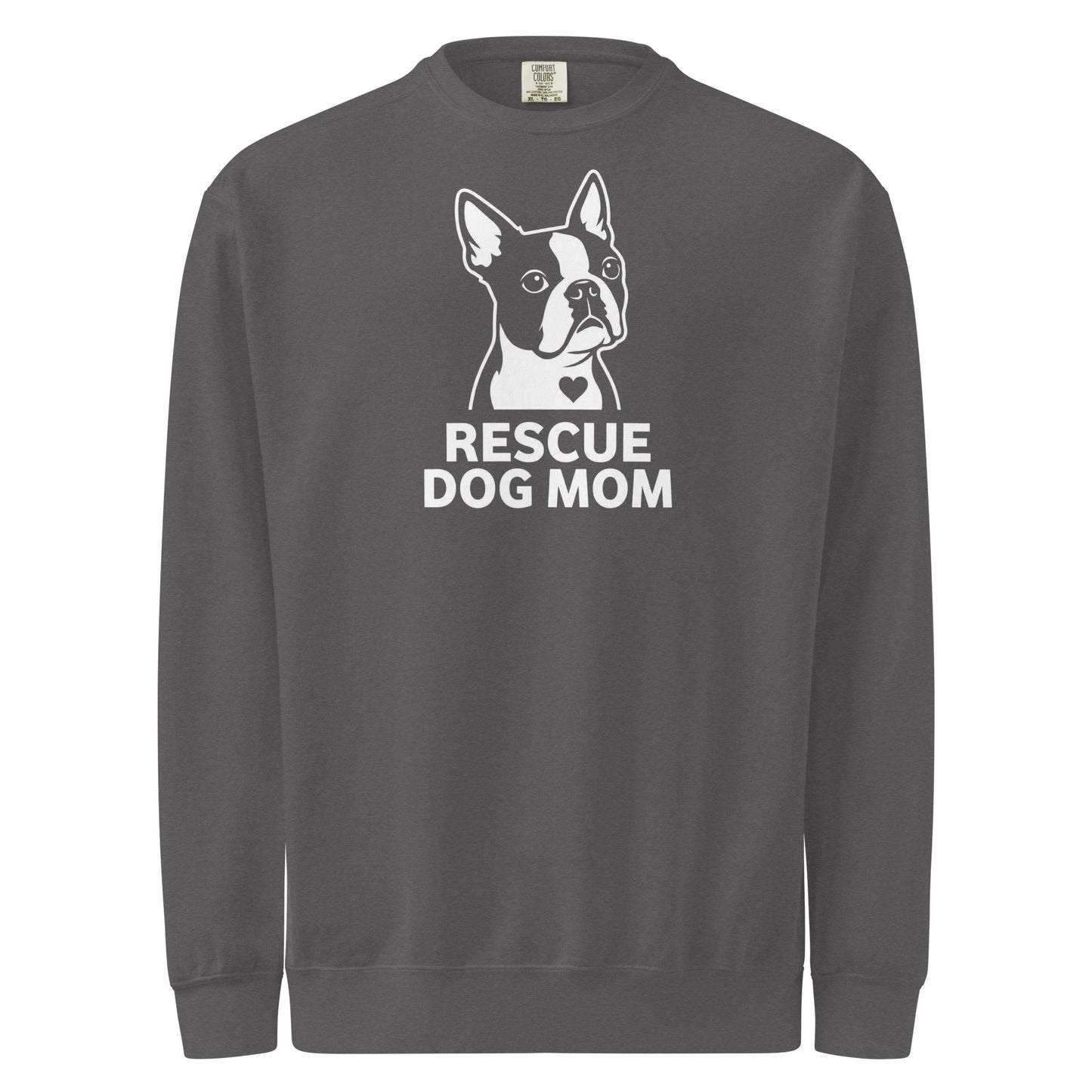 Rescue Dog Mom Garment-Dyed Sweatshirt . Pepper