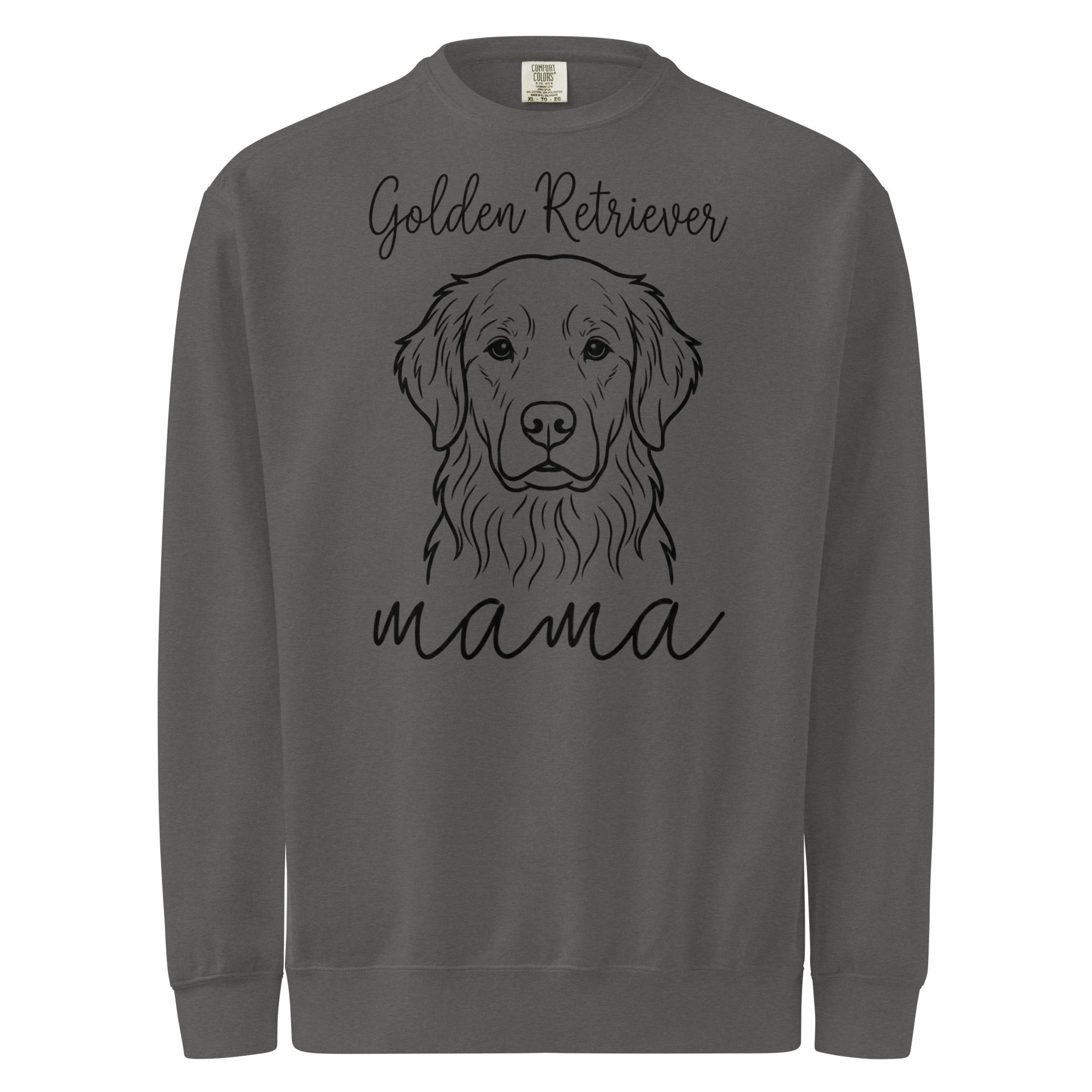 Golden Retriever Mama Mode Garment-dyed Sweatshirt . Pepper