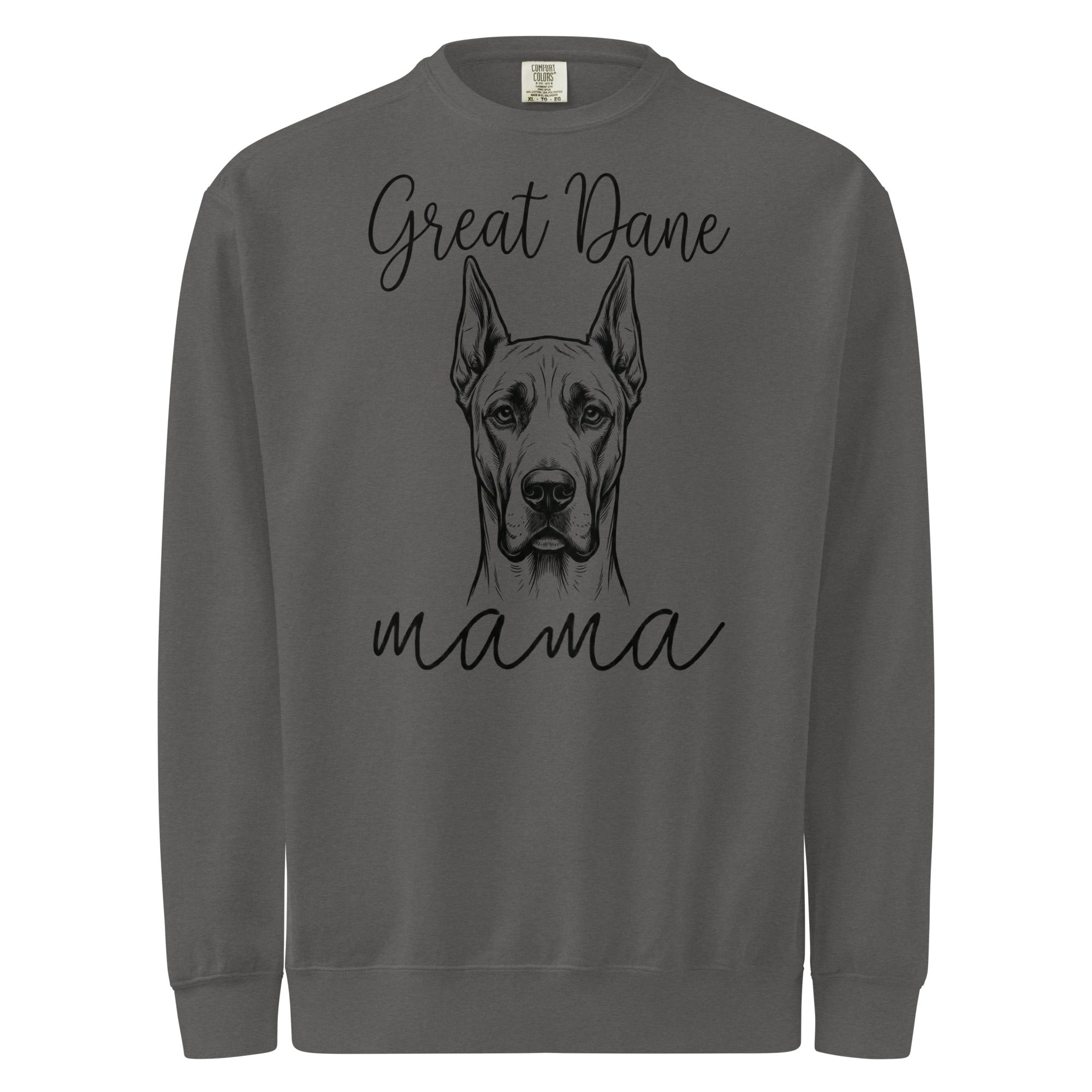 Great Dane Mama Mode Garment-dyed Sweatshirt . Pepper