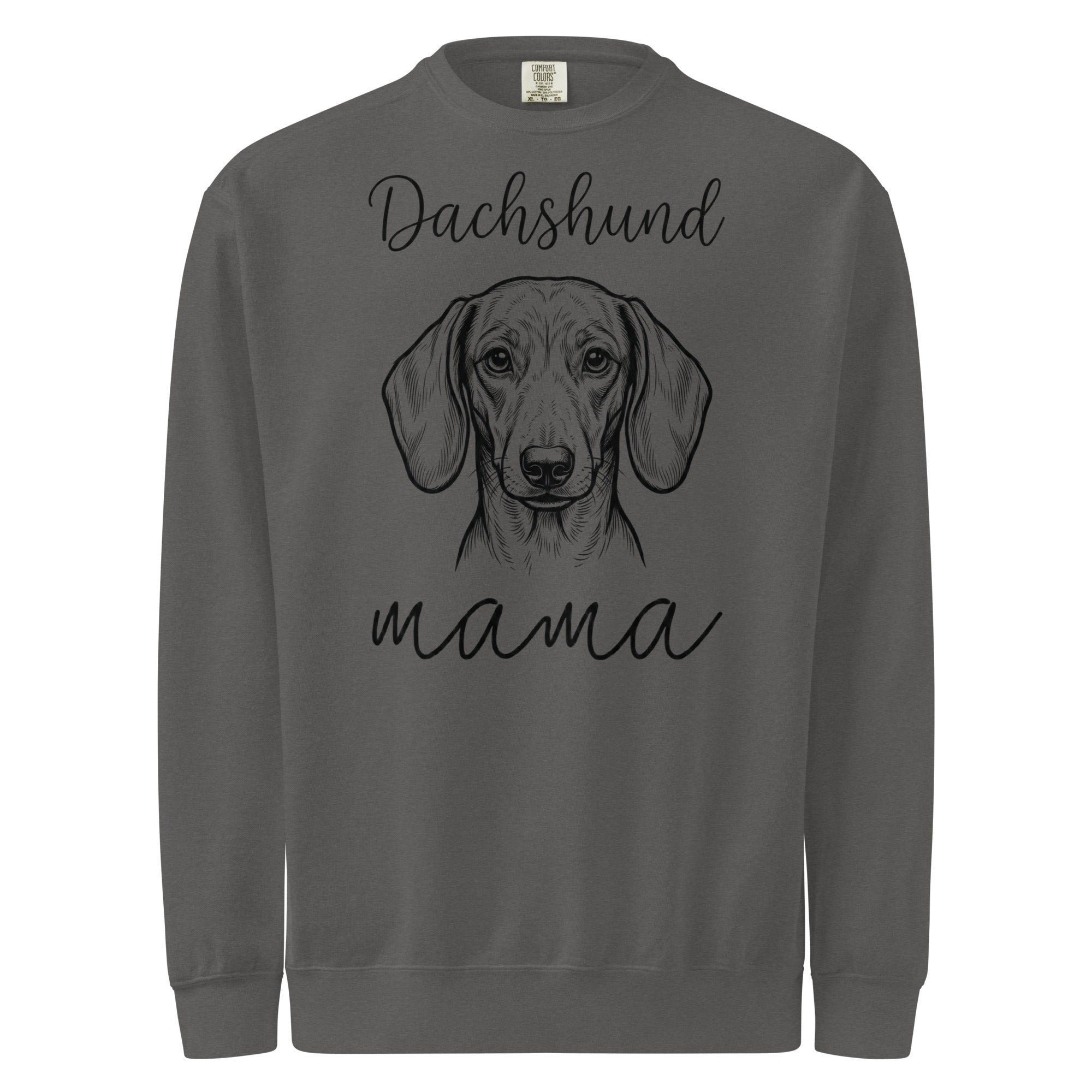 Dachshund Mama Mode Garment-dyed Sweatshirt . Pepper