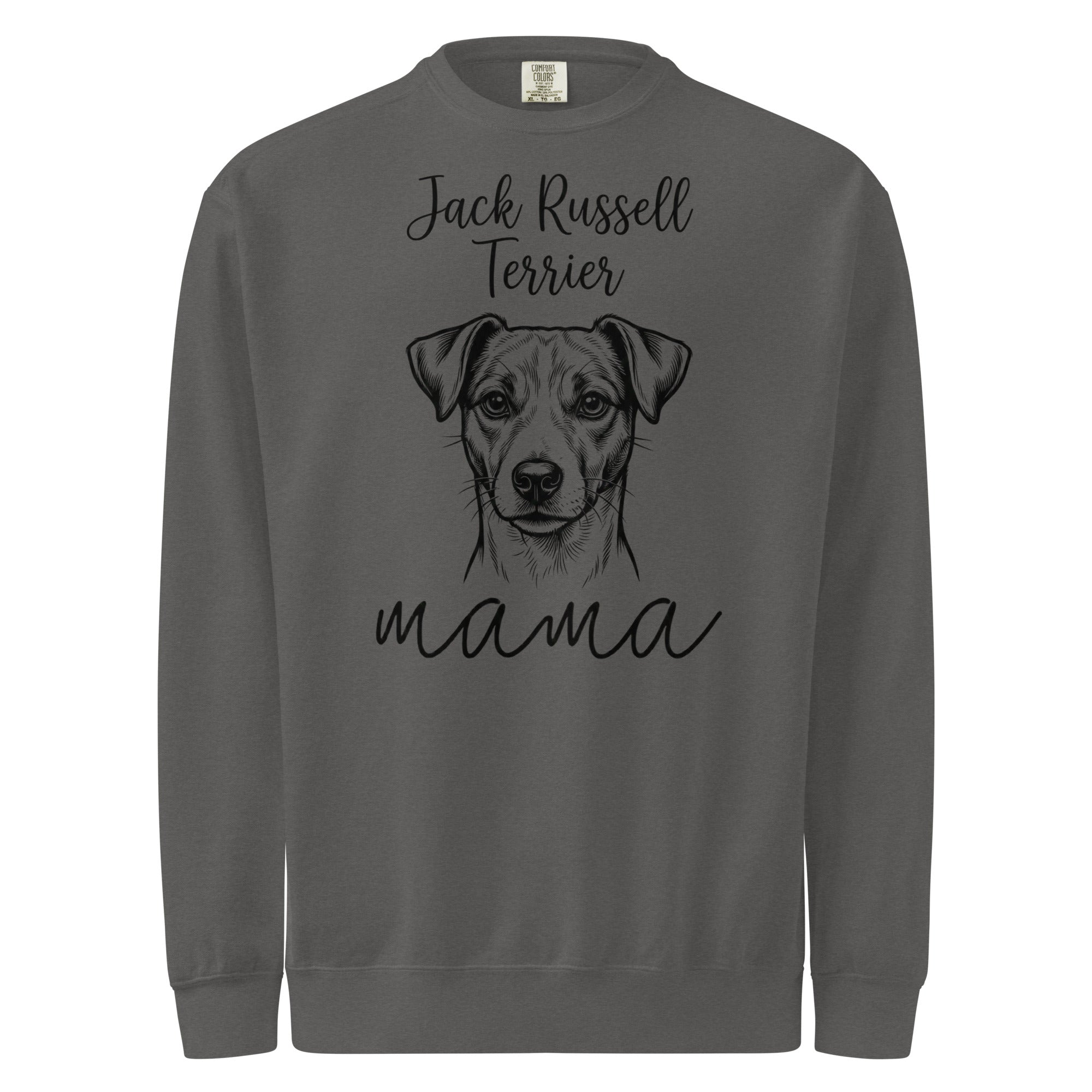 Jack Russell Terrier Mama Mode Garment-dyed Sweatshirt . Pepper