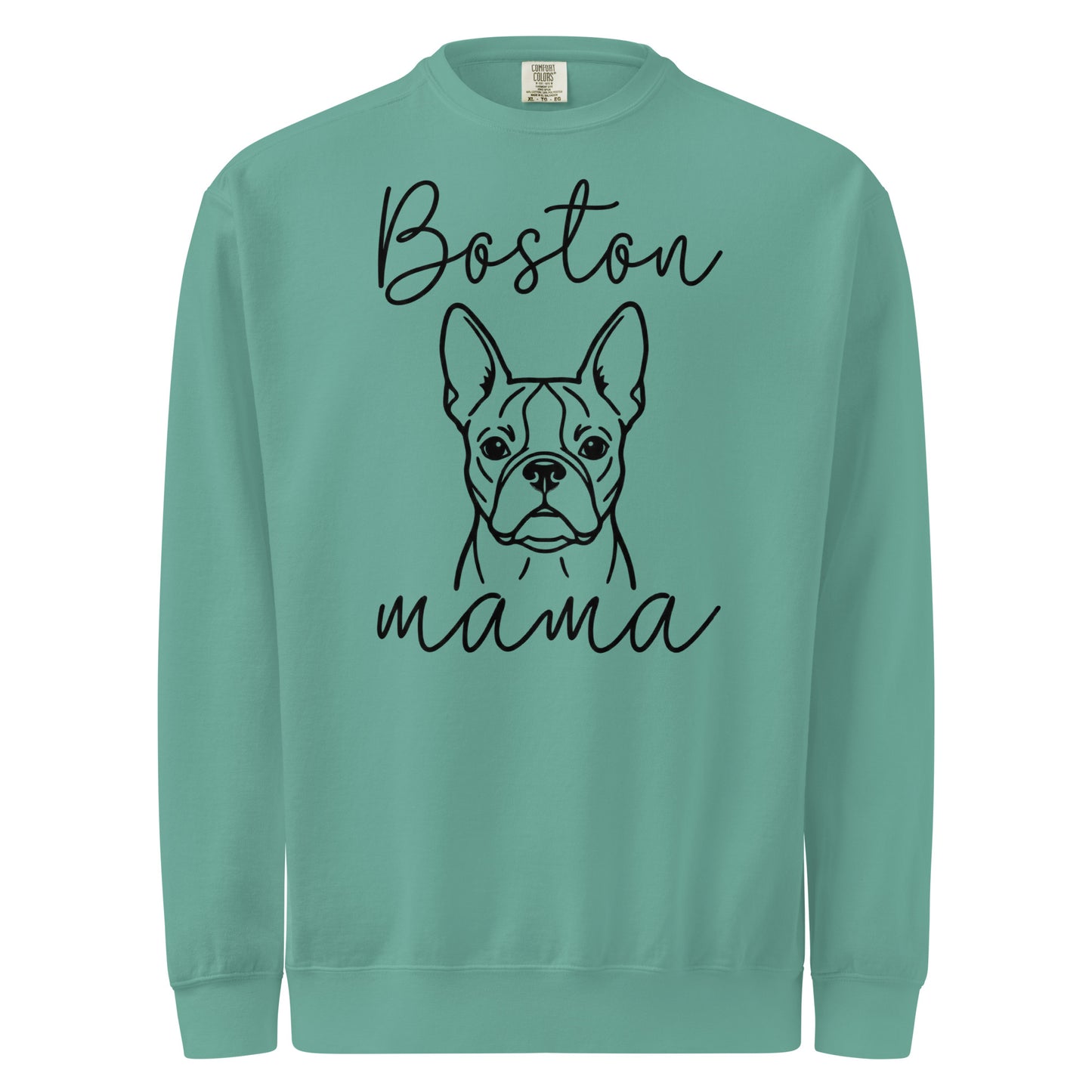 Boston Mama Mode Garment-Dyed Sweatshirt . Seafoam
