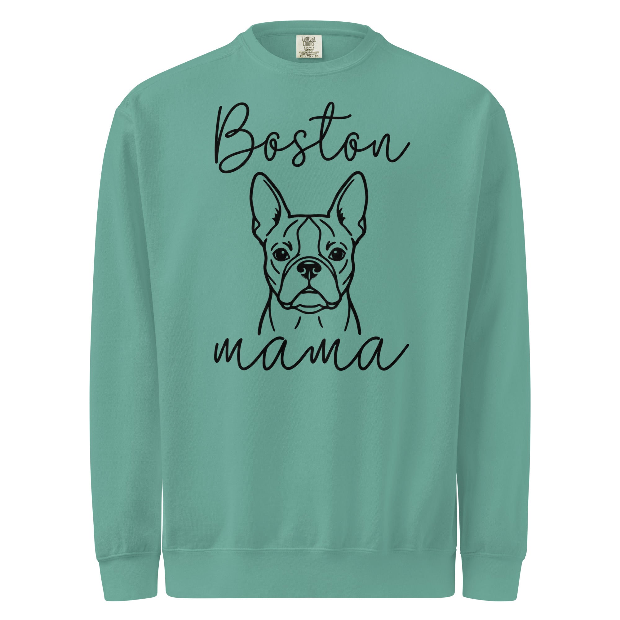 Boston Mama Mode Garment-Dyed Sweatshirt . Seafoam