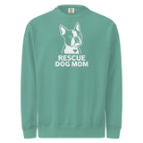 Rescue Dog Mom Garment-Dyed Sweatshirt . Seafoam