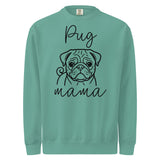 Pug Mama Mode Garment-dyed Sweatshirt . Seafoam