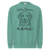 Golden Retriever Mama Mode Garment-dyed Sweatshirt . Seafoam