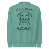 Labrador Retriever Mama Mode Unisex Garment-dyed Sweatshirt . Seafoam