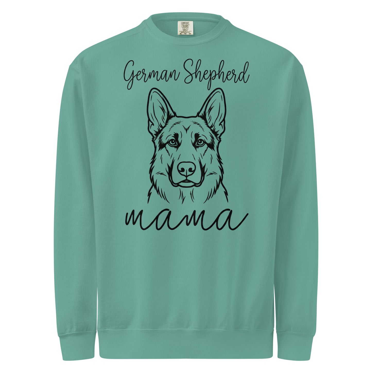 German Shepherd Mama Mode Garment-dyed Sweatshirt . Seafoam