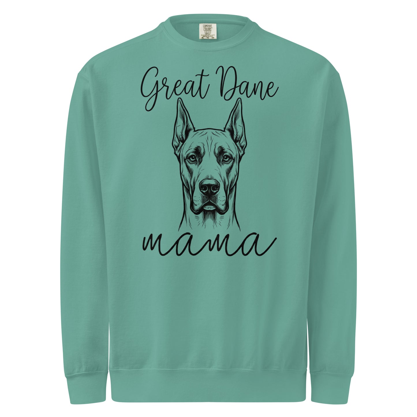 Great Dane Mama Mode Garment-dyed Sweatshirt . Seafoam