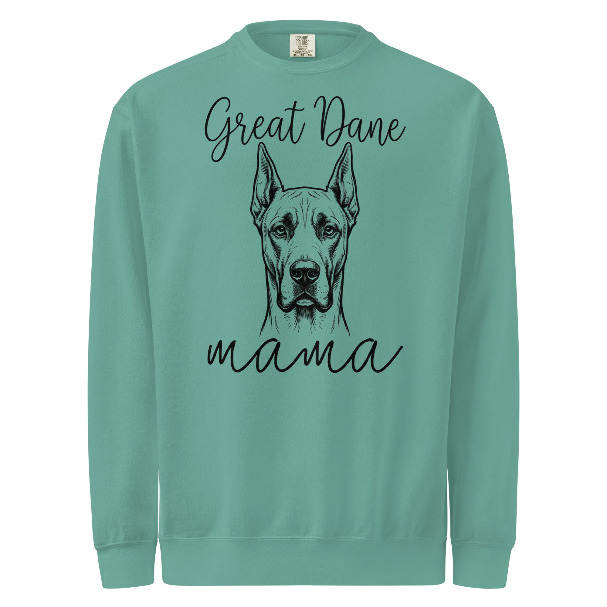 Great Dane Mama Mode Garment-dyed Sweatshirt . Seafoam