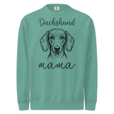 Dachshund Mama Mode Garment-dyed Sweatshirt . Seafoam