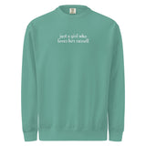 Just A Girl Who Loves Her Jack Russell Terrier Garment-dyed Sweatshirt . Seafoam