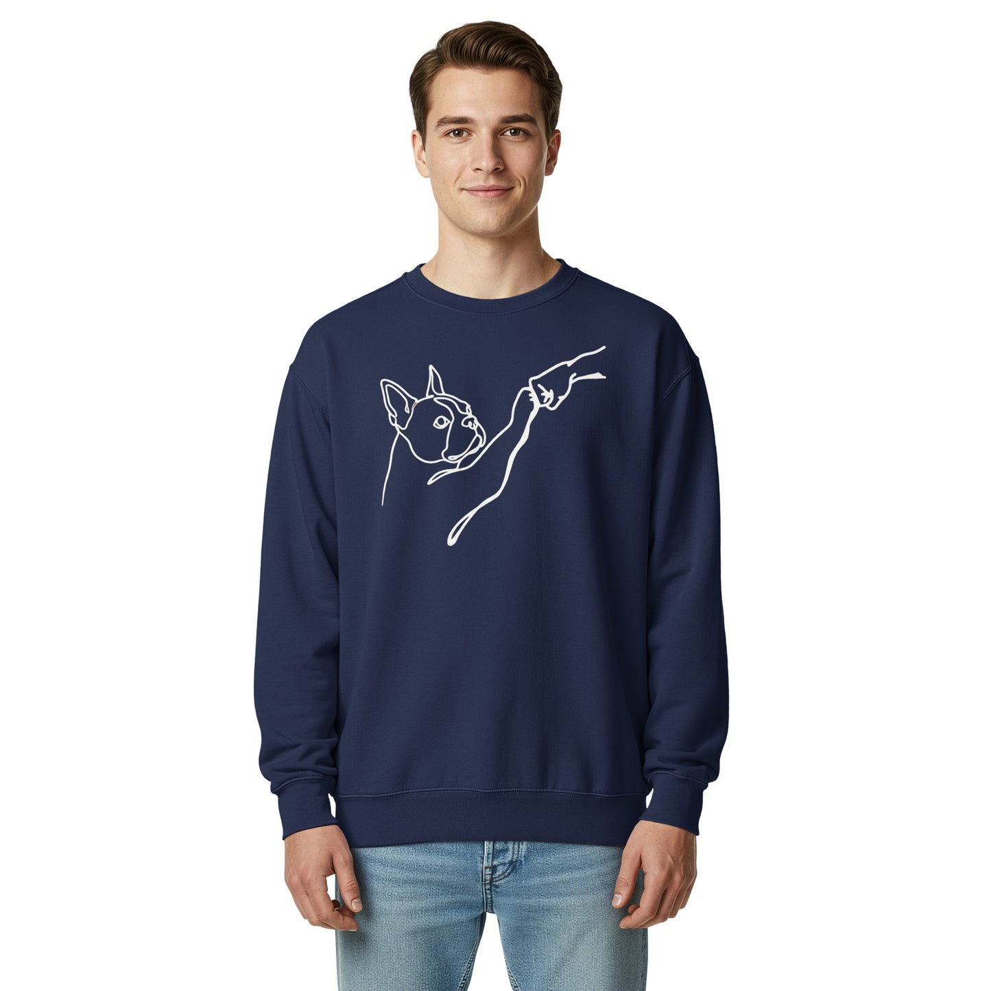 Dog Fist Bump Unisex Garment-Dyed Sweatshirt .