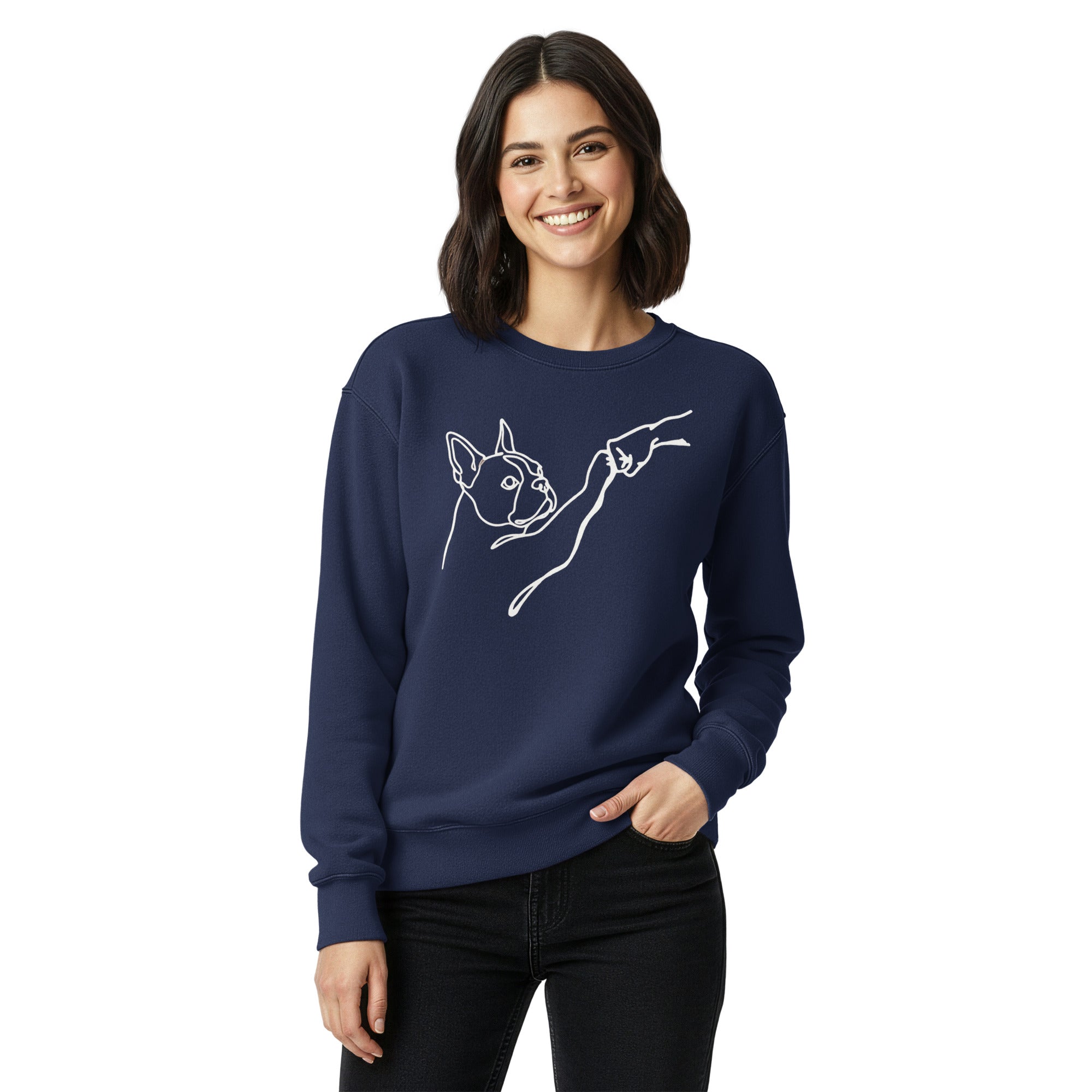 Dog Fist Bump Unisex Garment-Dyed Sweatshirt .