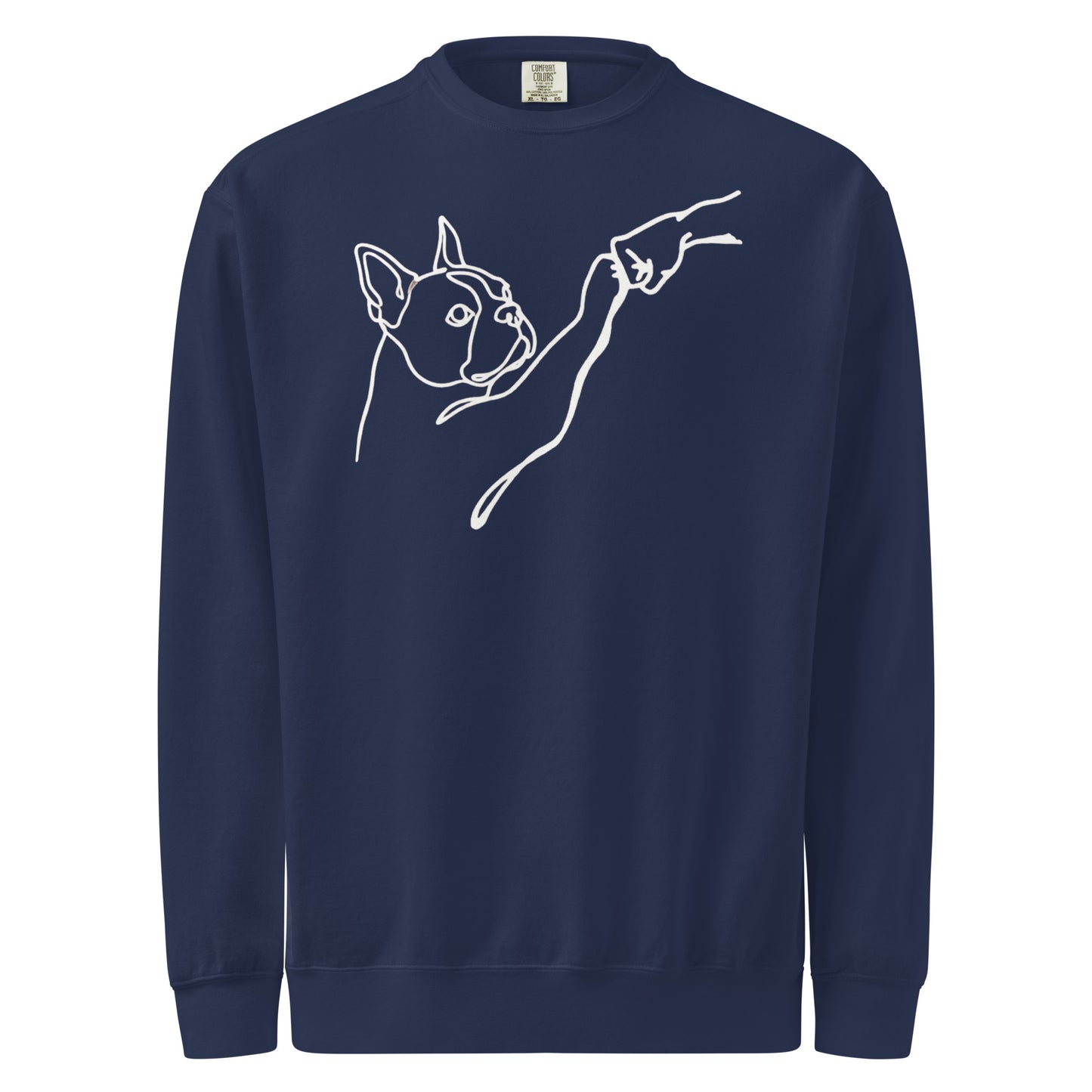 Dog Fist Bump Unisex Garment-Dyed Sweatshirt . True Navy