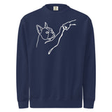 Dog Fist Bump Unisex Garment-Dyed Sweatshirt . True Navy