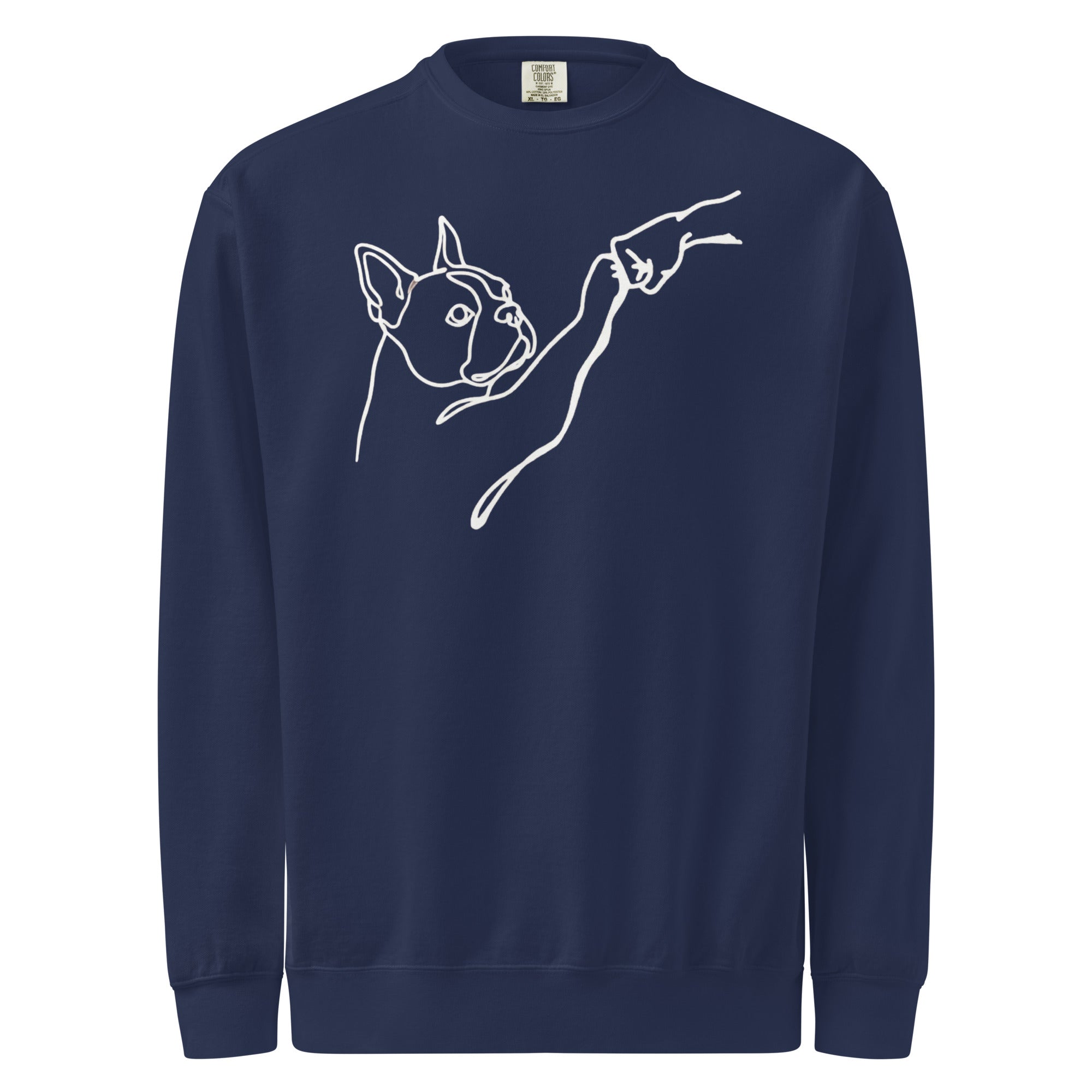 Dog Fist Bump Unisex Garment-Dyed Sweatshirt . True Navy