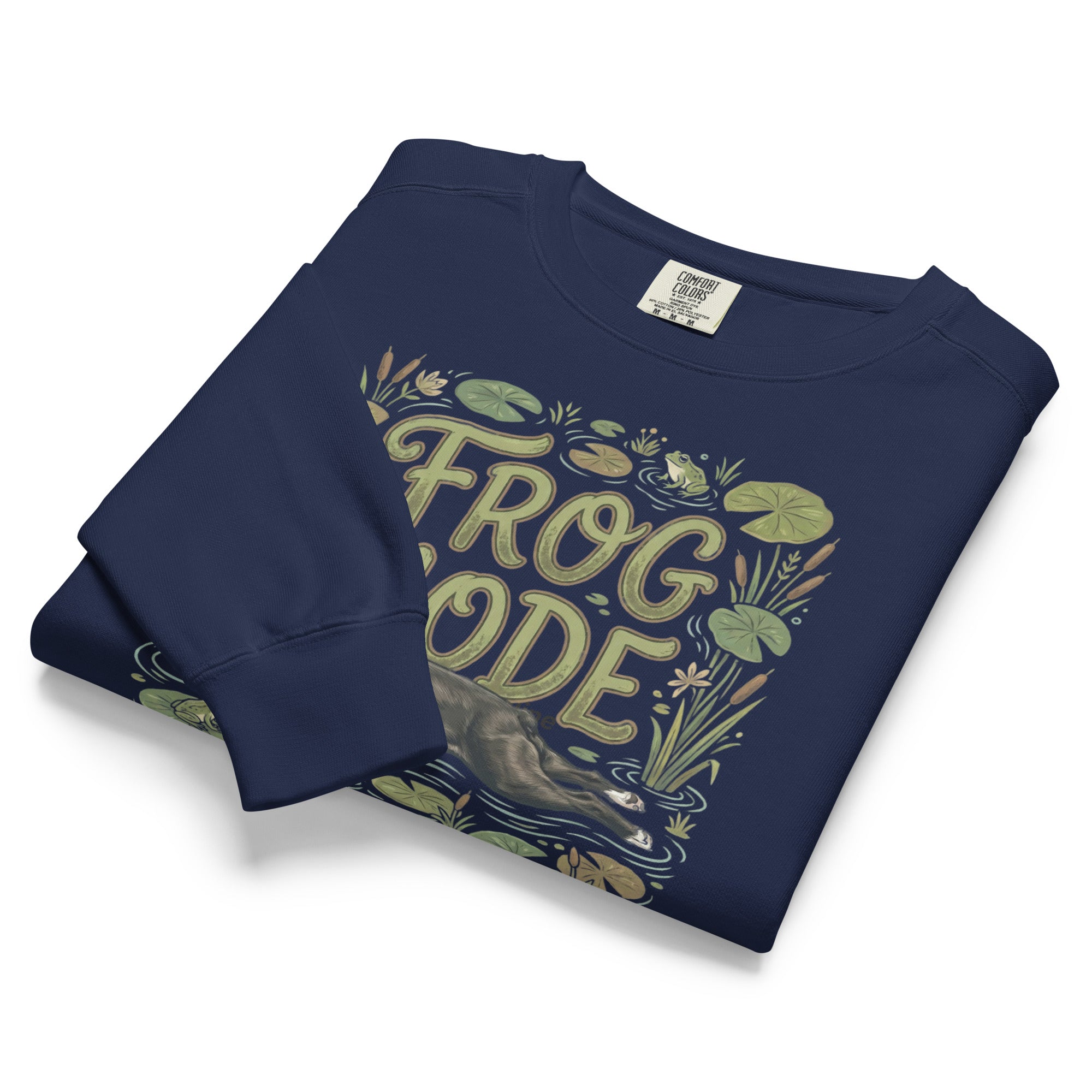 Frog Mode Boston Terrier Dog Frog Legs Unisex Garment-Dyed Sweatshirt .