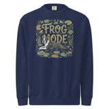 Frog Mode Boston Terrier Dog Frog Legs Unisex Garment-Dyed Sweatshirt . True Navy