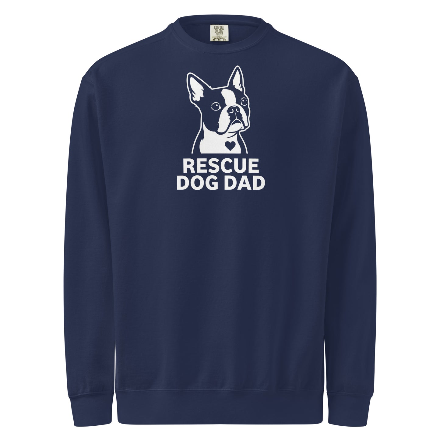 Rescue Dog Dad Garment-Dyed Sweatshirt . True Navy