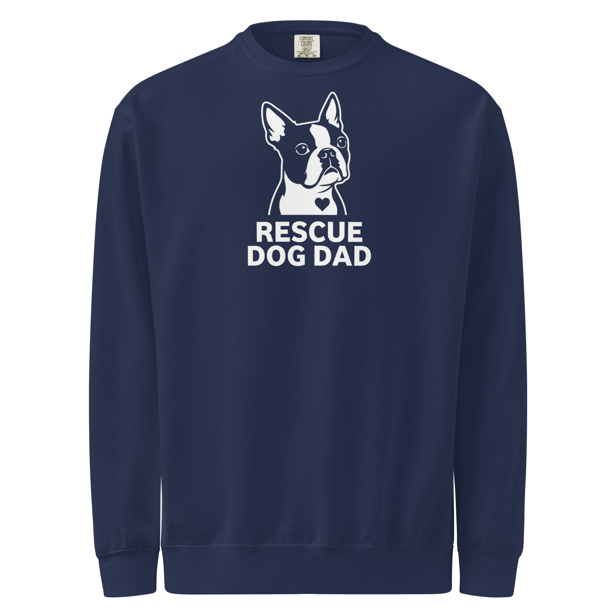 Rescue Dog Dad Garment-Dyed Sweatshirt . True Navy