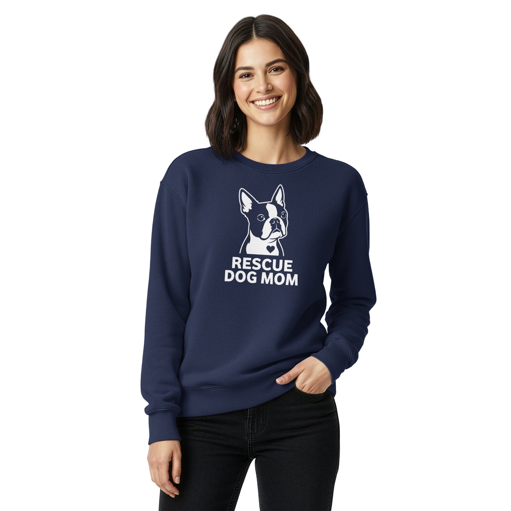 Rescue Dog Mom Garment-Dyed Sweatshirt .
