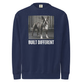 Built Different Strong Boston Terrier Dog Gym Workout Unisex Garment-dyed Sweatshirt . True Navy