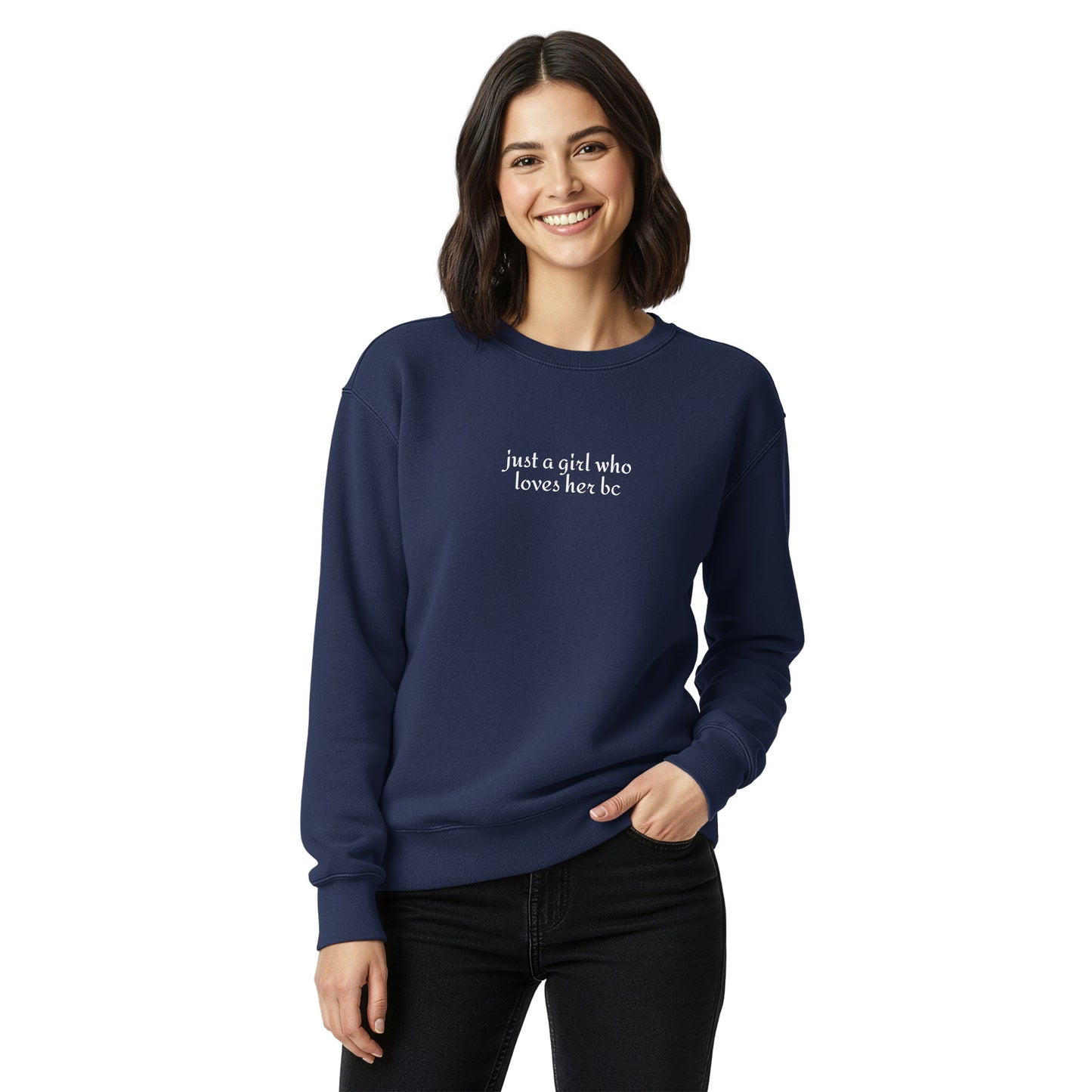Just A Girl Who Loves Her Border Collie BC Garment-dyed Sweatshirt .