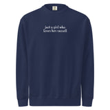 Just A Girl Who Loves Her Jack Russell Terrier Garment-dyed Sweatshirt . True Navy