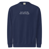 Just A Girl Who Loves Her Beagle Garment-dyed Sweatshirt . True Navy