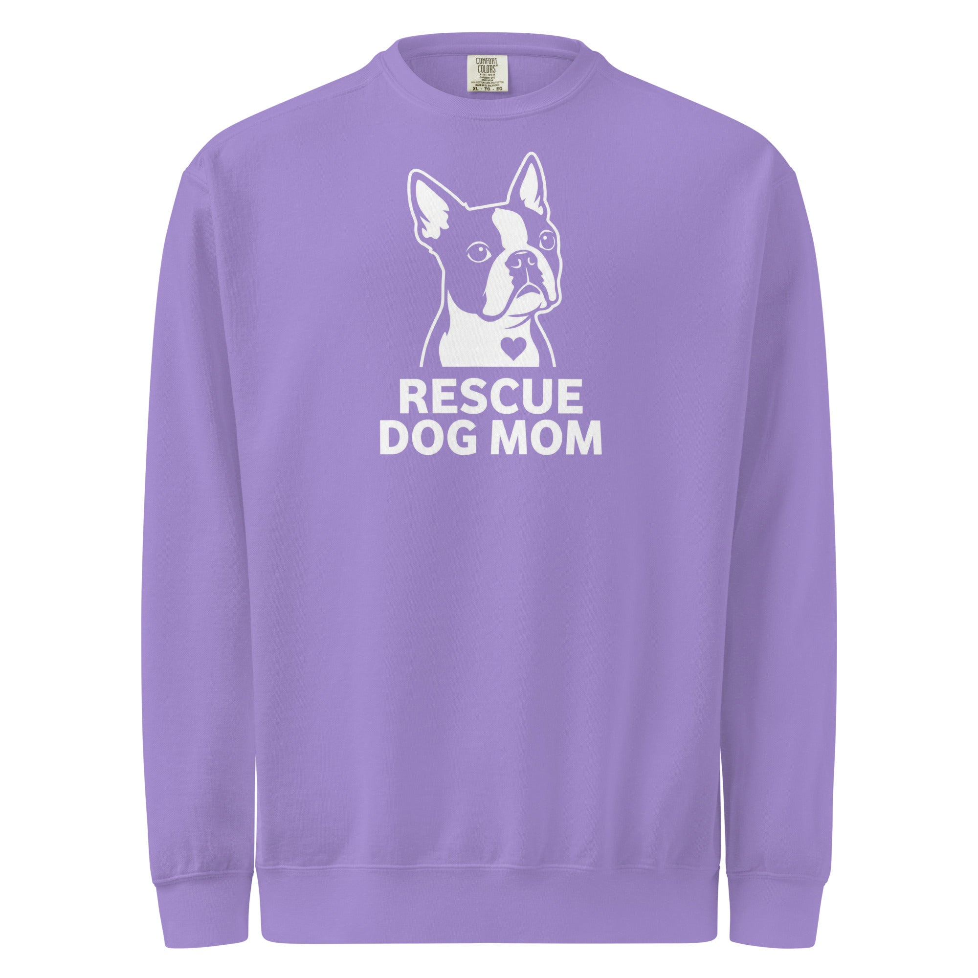 Rescue Dog Mom Garment-Dyed Sweatshirt . Violet