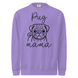 Pug Mama Mode Garment-dyed Sweatshirt . Violet