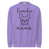 French Bulldog Frenchie Mama Mode Garment-dyed Sweatshirt . Violet