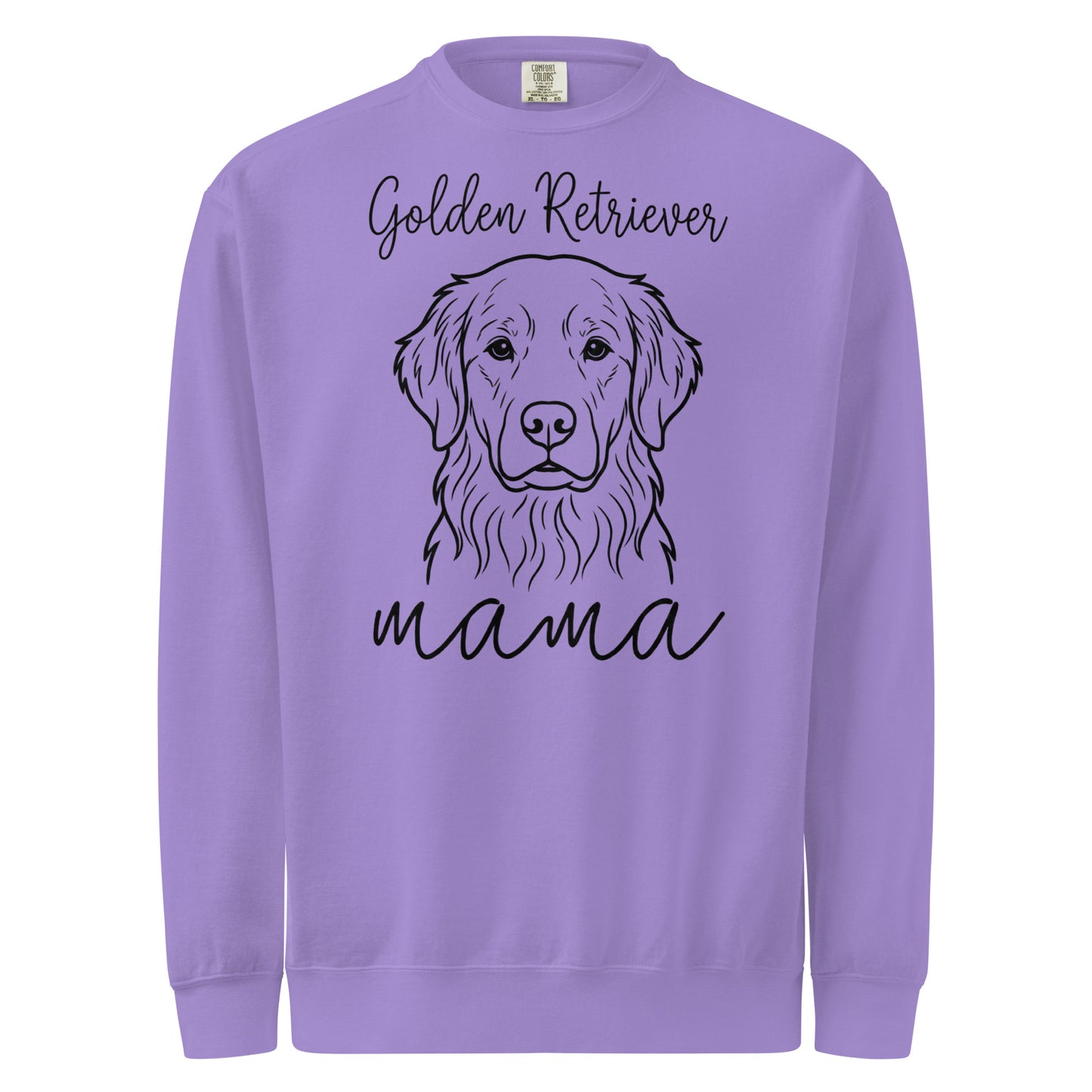 Golden Retriever Mama Mode Garment-dyed Sweatshirt . Violet
