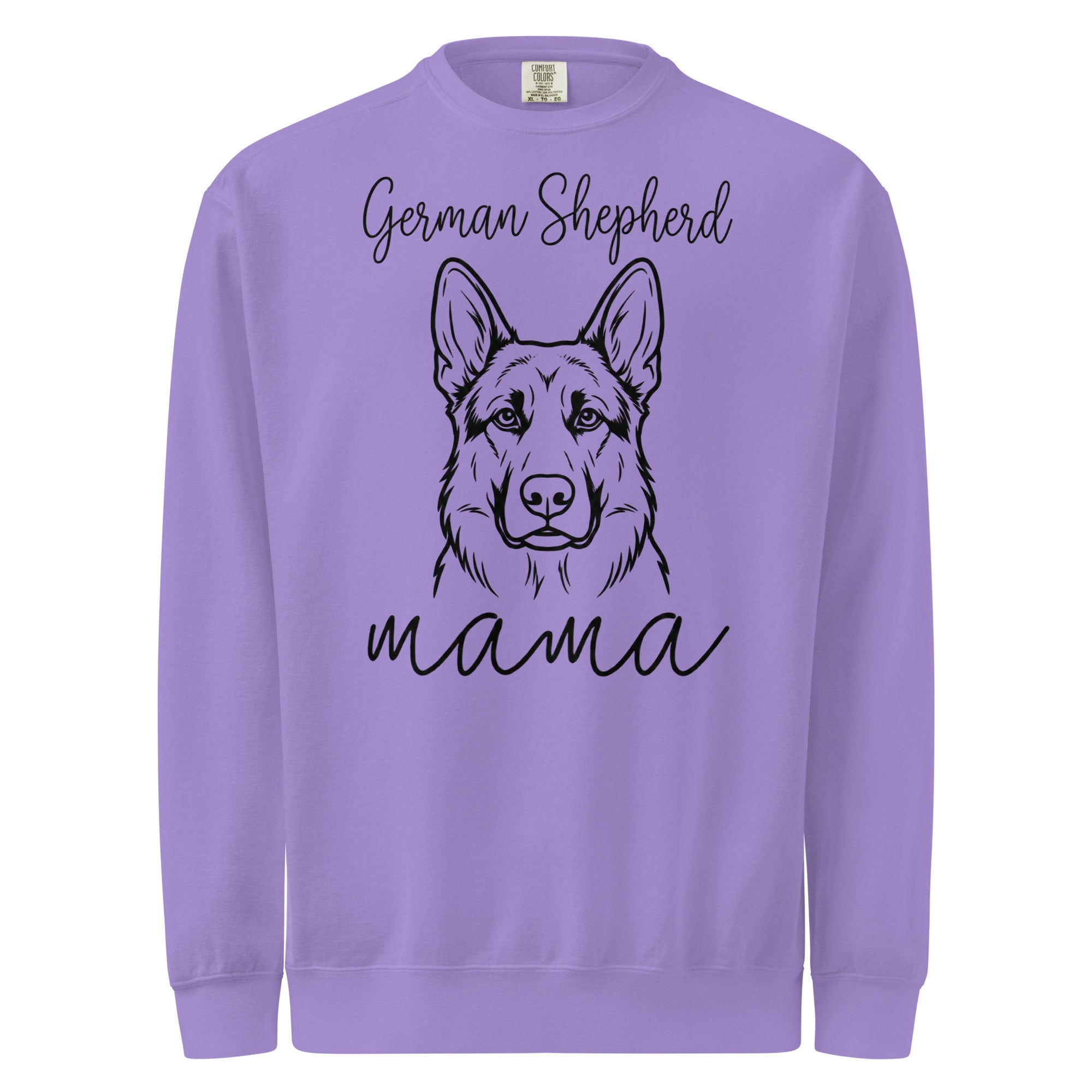 German Shepherd Mama Mode Garment-dyed Sweatshirt . Violet