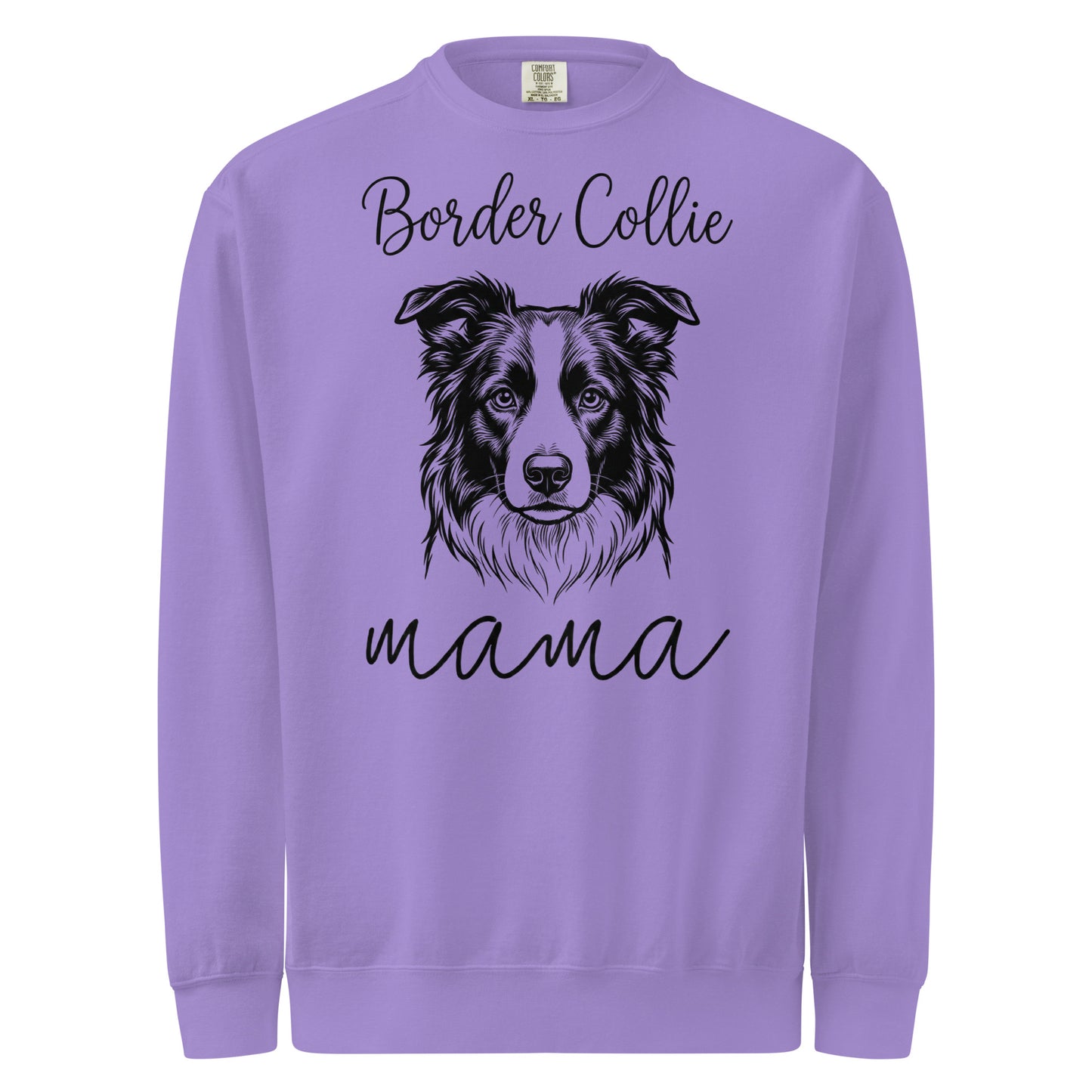 Border Collie Mama Mode Garment-dyed Sweatshirt . Violet