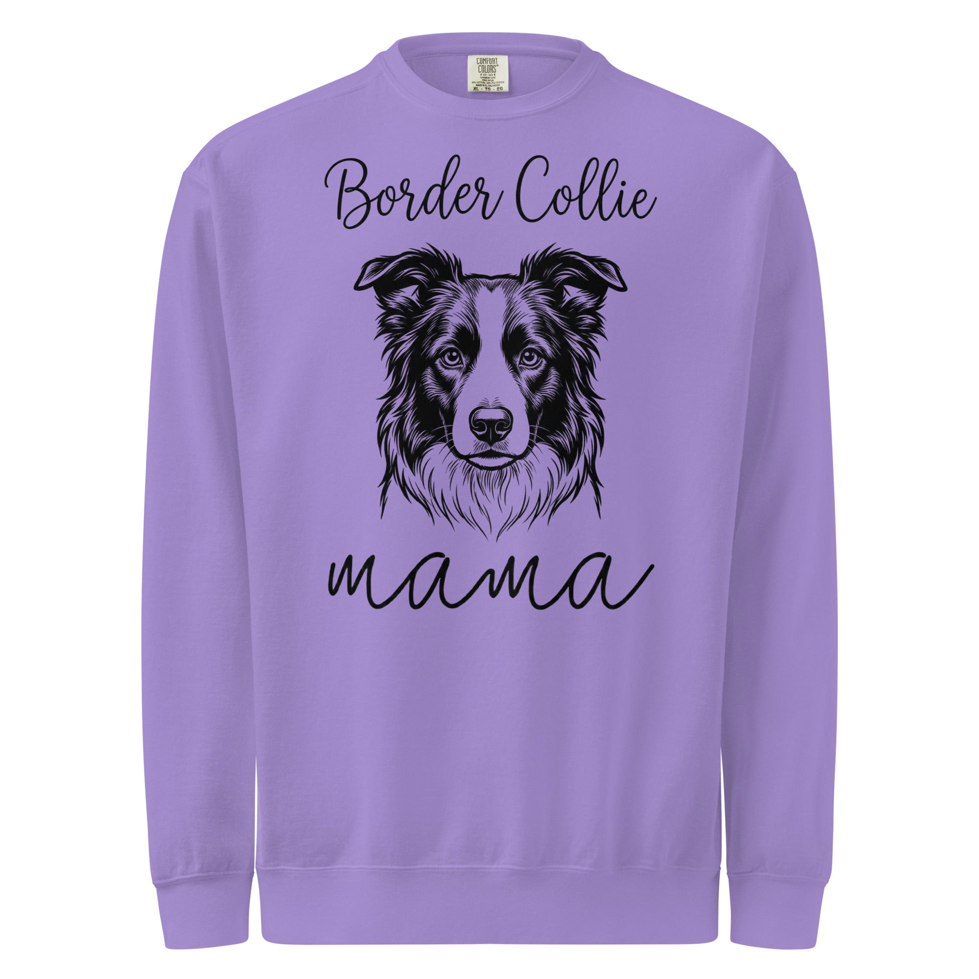 Border Collie Mama Mode Garment-dyed Sweatshirt . Violet